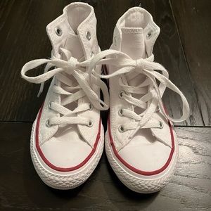 White Converse hightops, Kids size 12